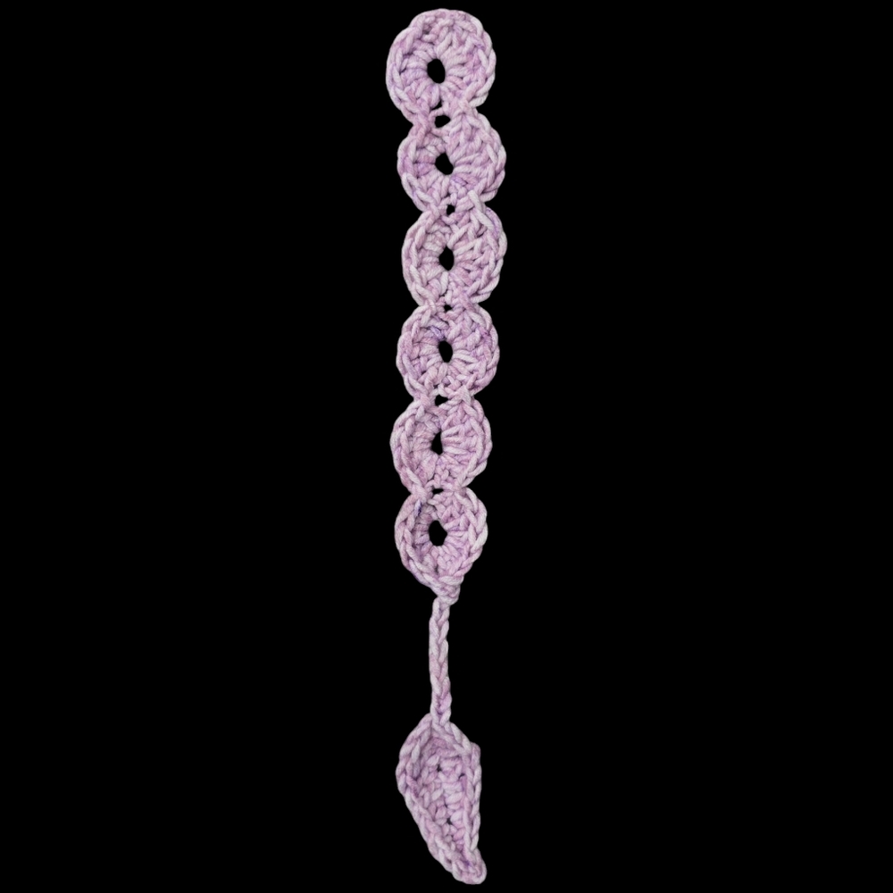 Handmade Purple and White Crochet Shell Bookmark